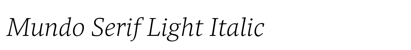 Mundo Serif Light Italic image